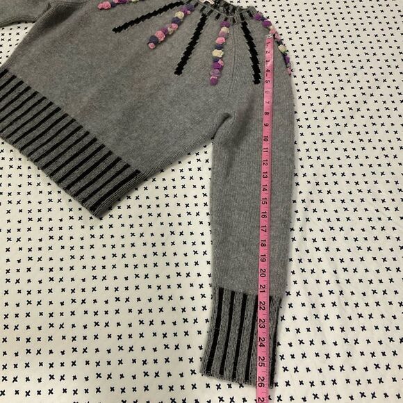 Olympia Le-Tan Cashmere Margot Embroidered Sweater in Grey Medium - Picture 11 of 15